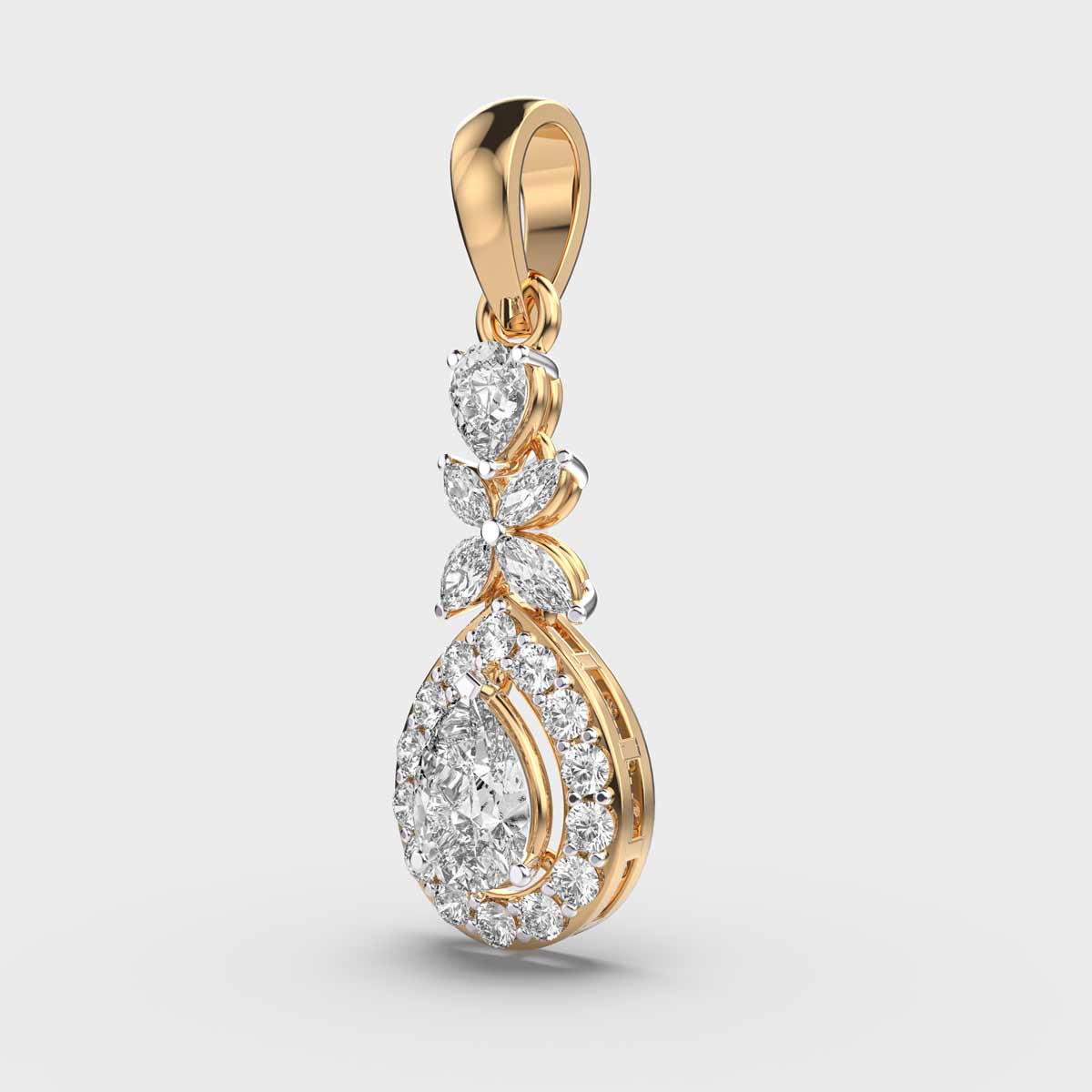 Diamond Drop Pendant (Without Chain)