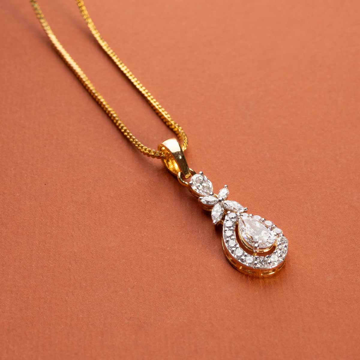 Diamond Drop Pendant (Without Chain)