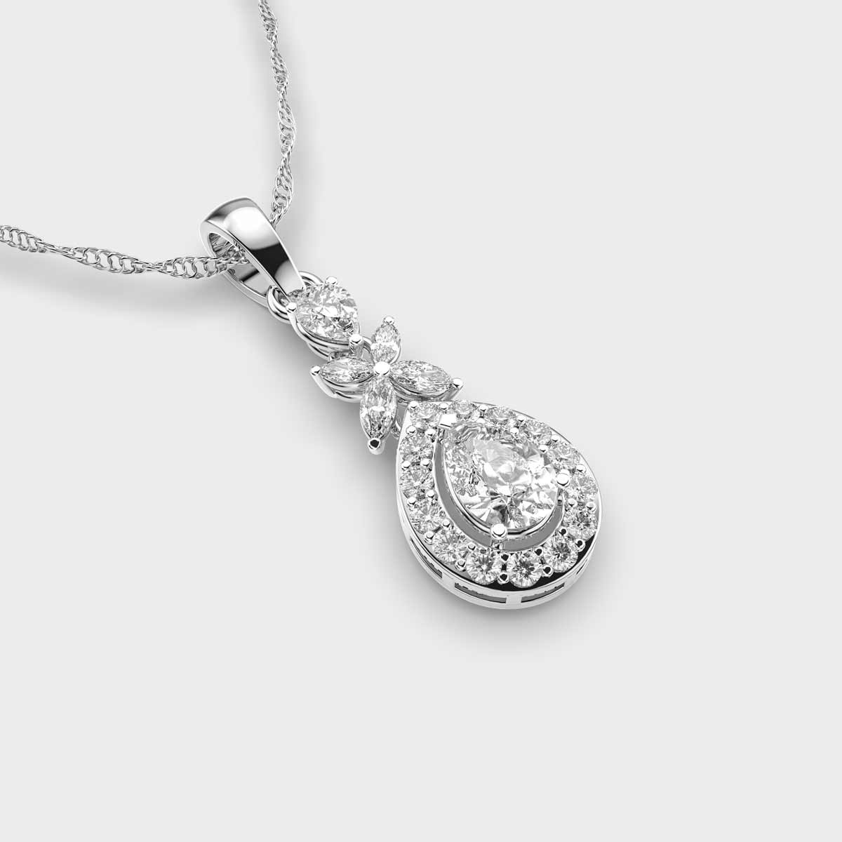 Diamond Drop Pendant (Without Chain)