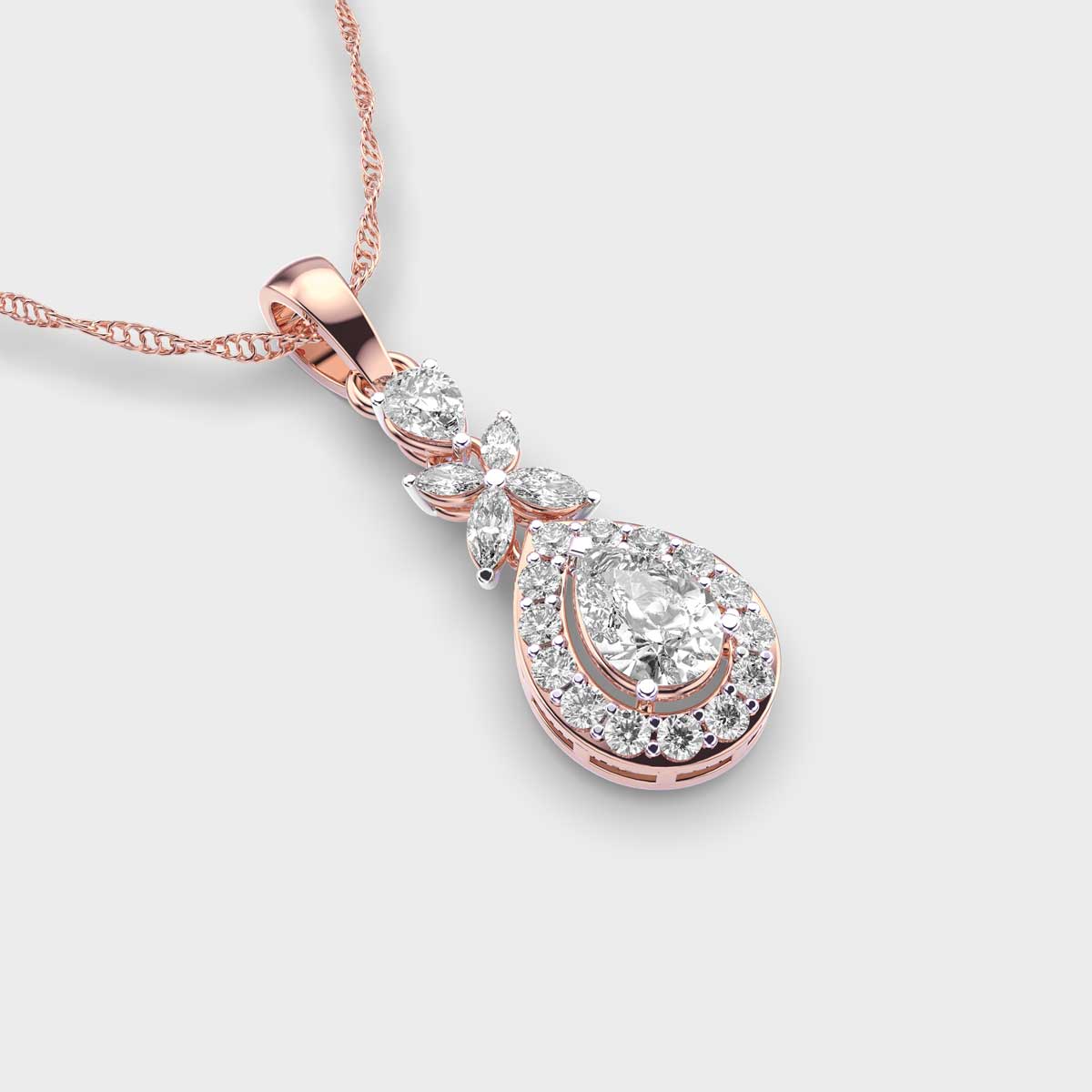 Diamond Drop Pendant (Without Chain)