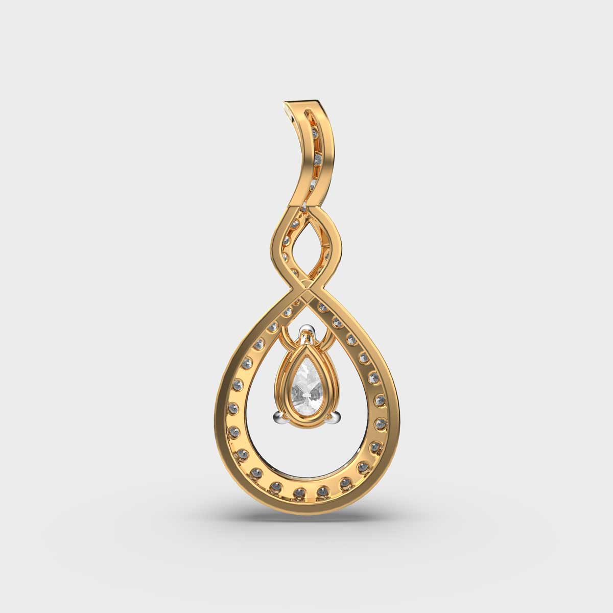 Raindrop Diamond Pendant (With Chain)
