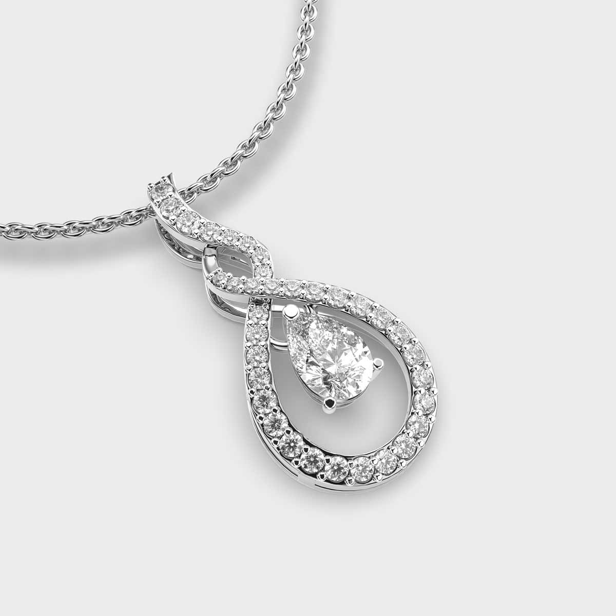 Raindrop Diamond Pendant (With Chain)