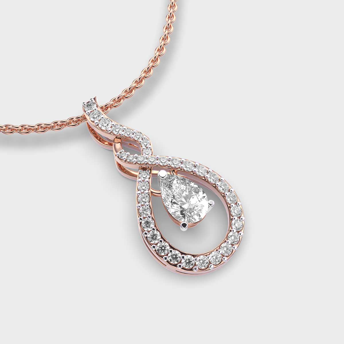 Raindrop Diamond Pendant (With Chain)