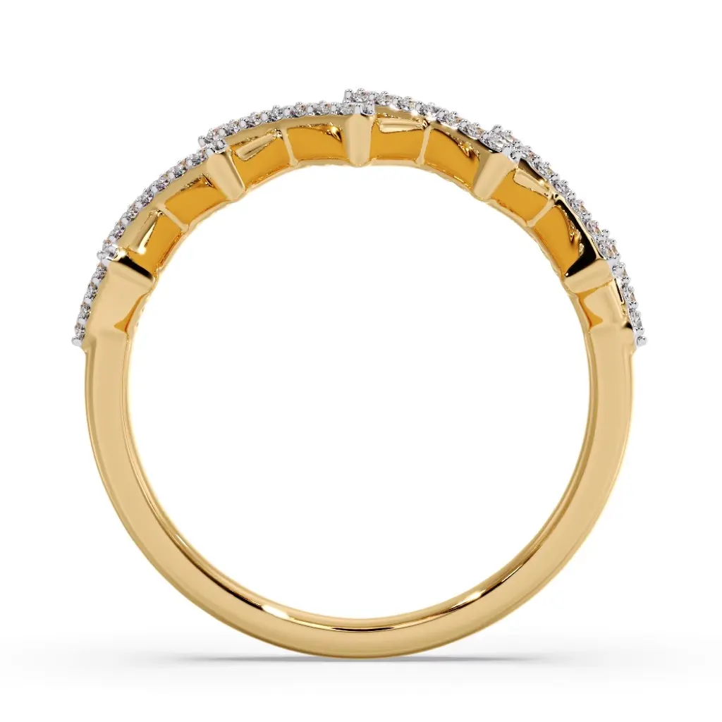 Diamond Cascade Zig Ring