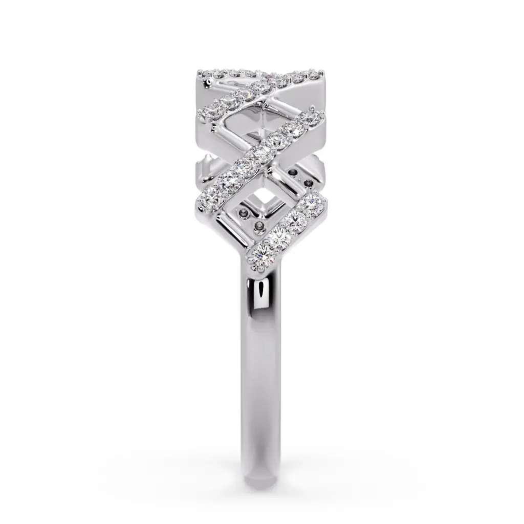 Diamond Cascade Zig Ring
