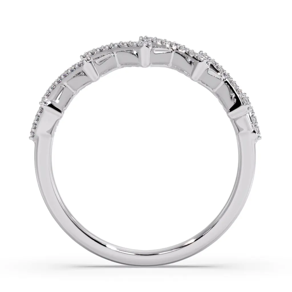 Diamond Cascade Zig Ring