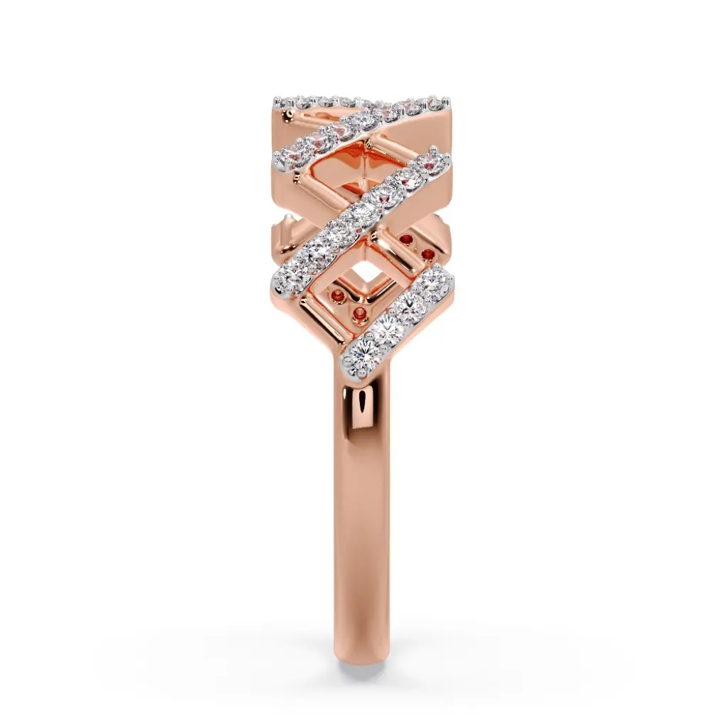 Diamond Cascade Zig Ring