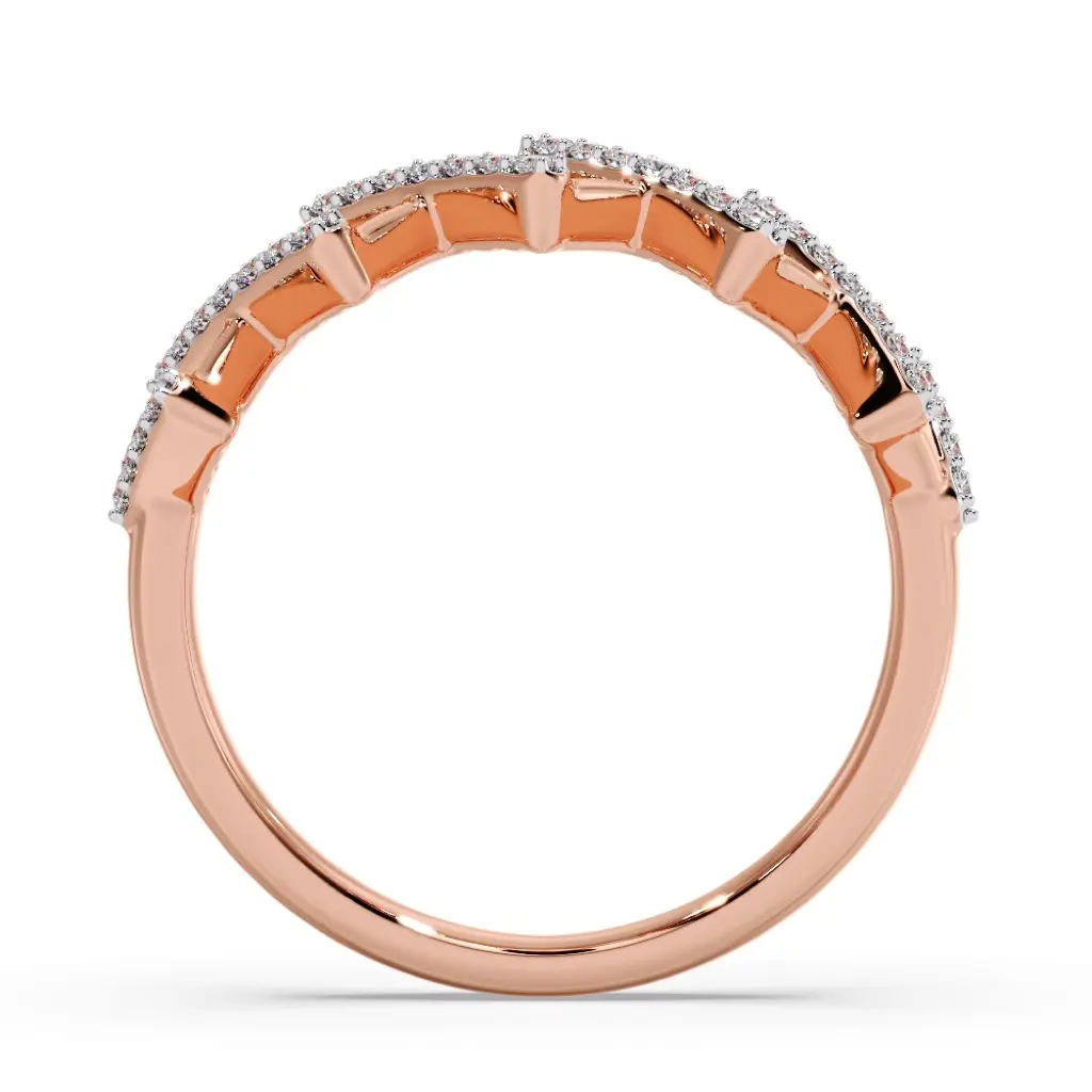Diamond Cascade Zig Ring