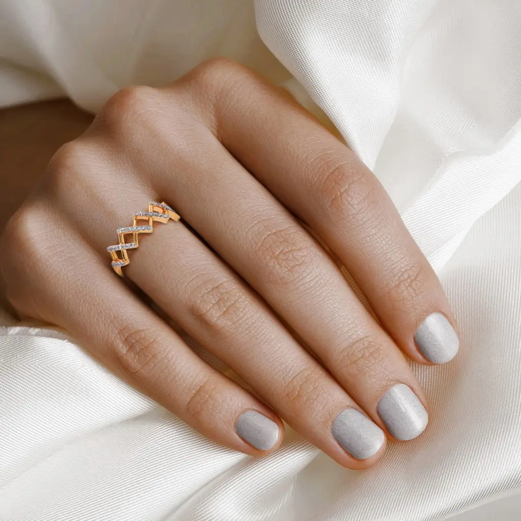 Diamond Cascade Zig Ring