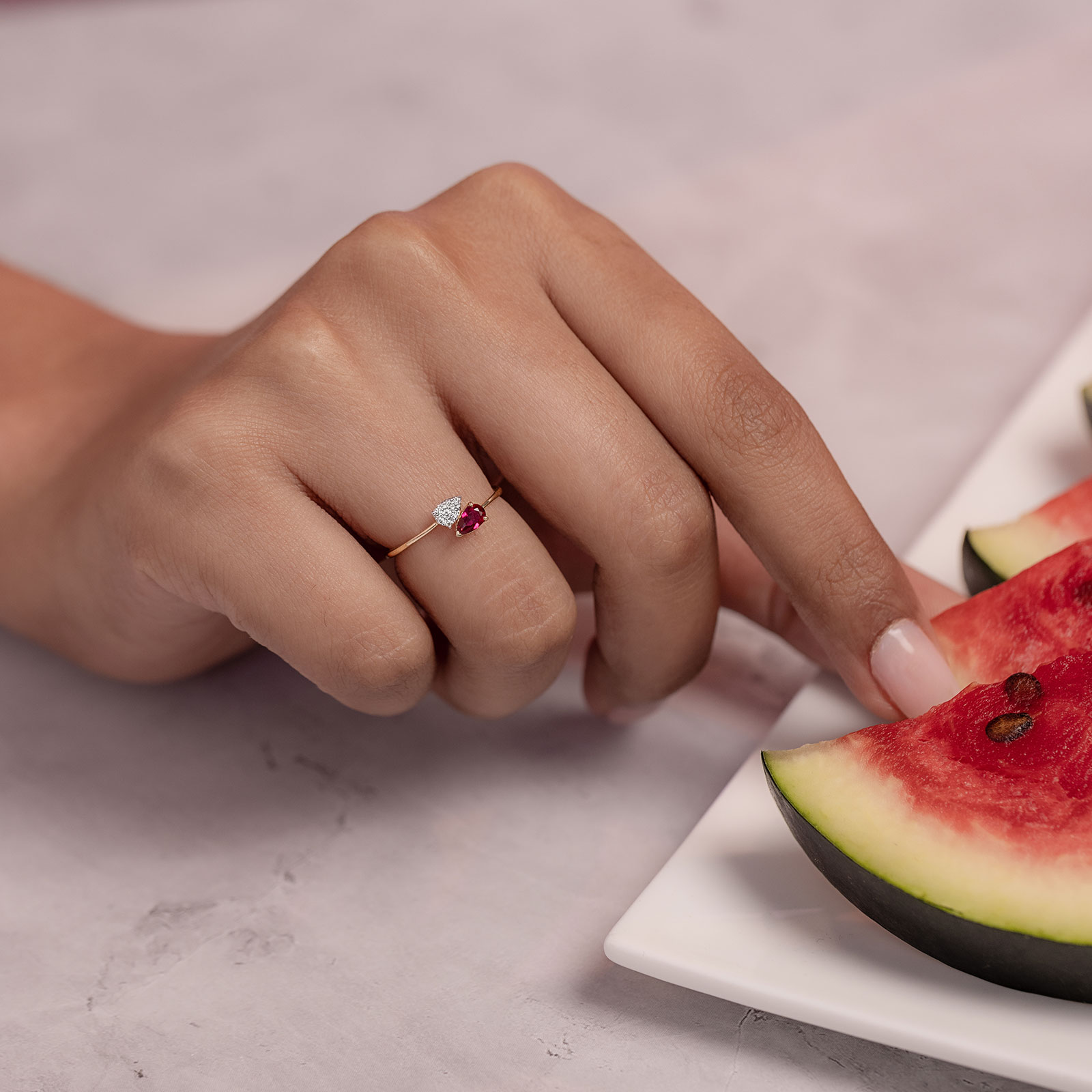 Crimson & Crystal Ring