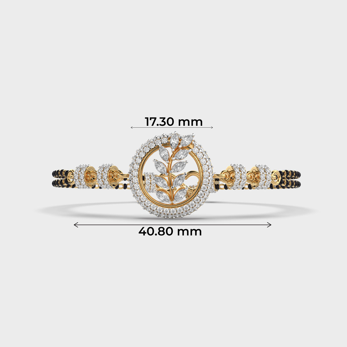 Glowing Grace Diamond Mangalsutra Bracelet (With Chain)