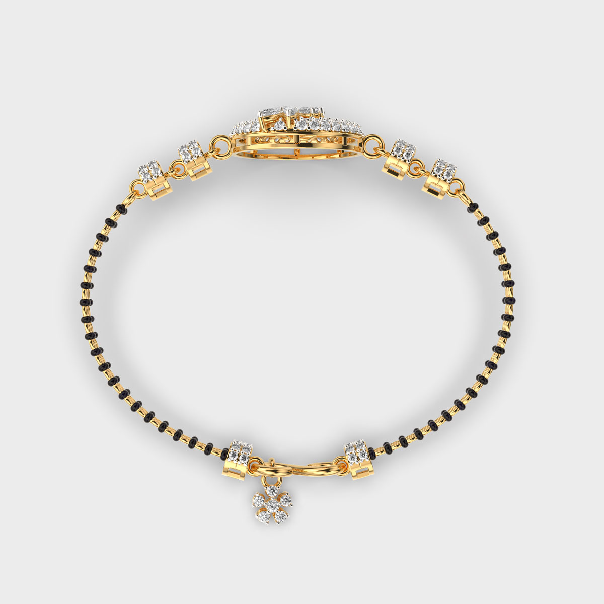 Glowing Grace Diamond Mangalsutra Bracelet (With Chain)