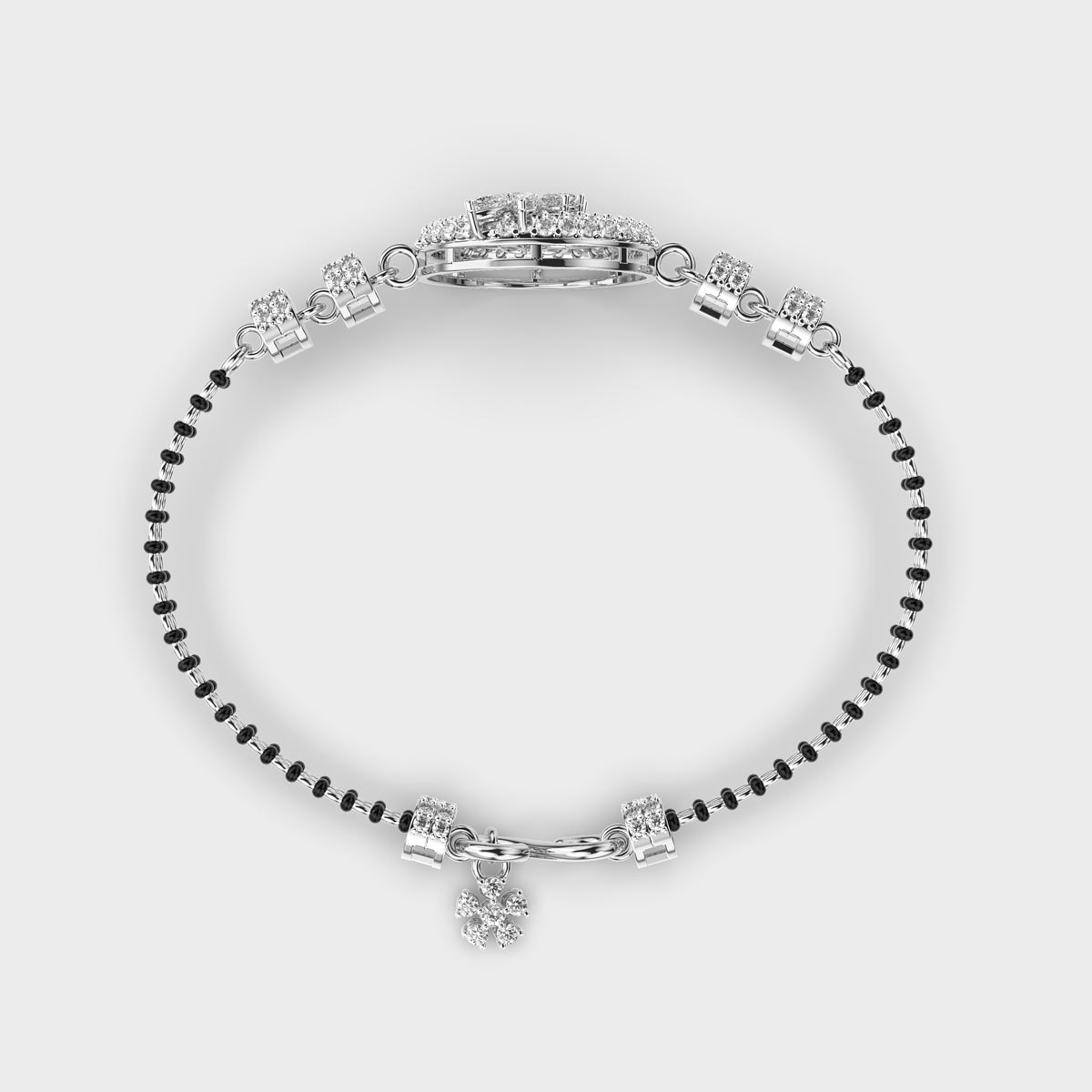 Glowing Grace Diamond Mangalsutra Bracelet (With Chain)