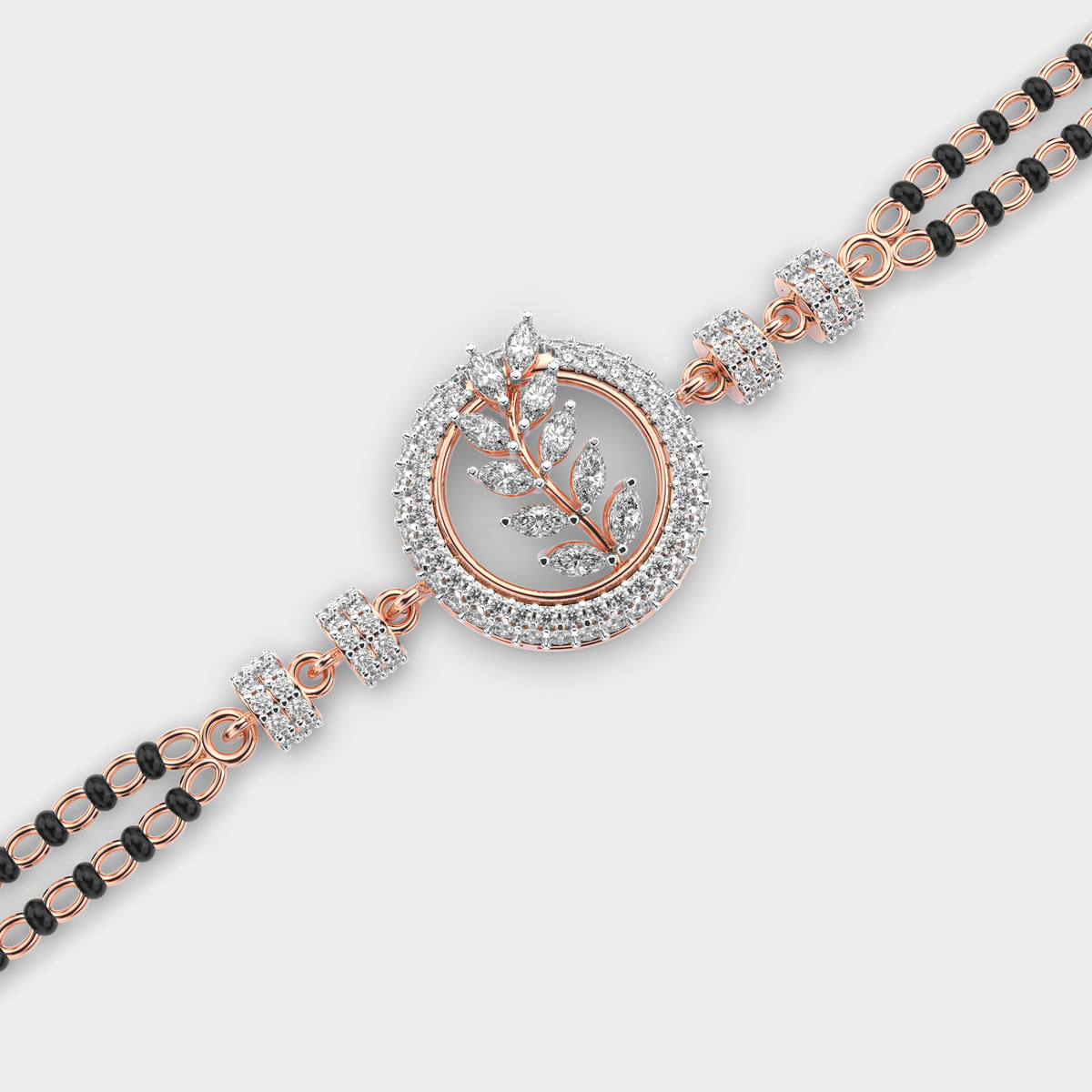 Glowing Grace Diamond Mangalsutra Bracelet (With Chain)