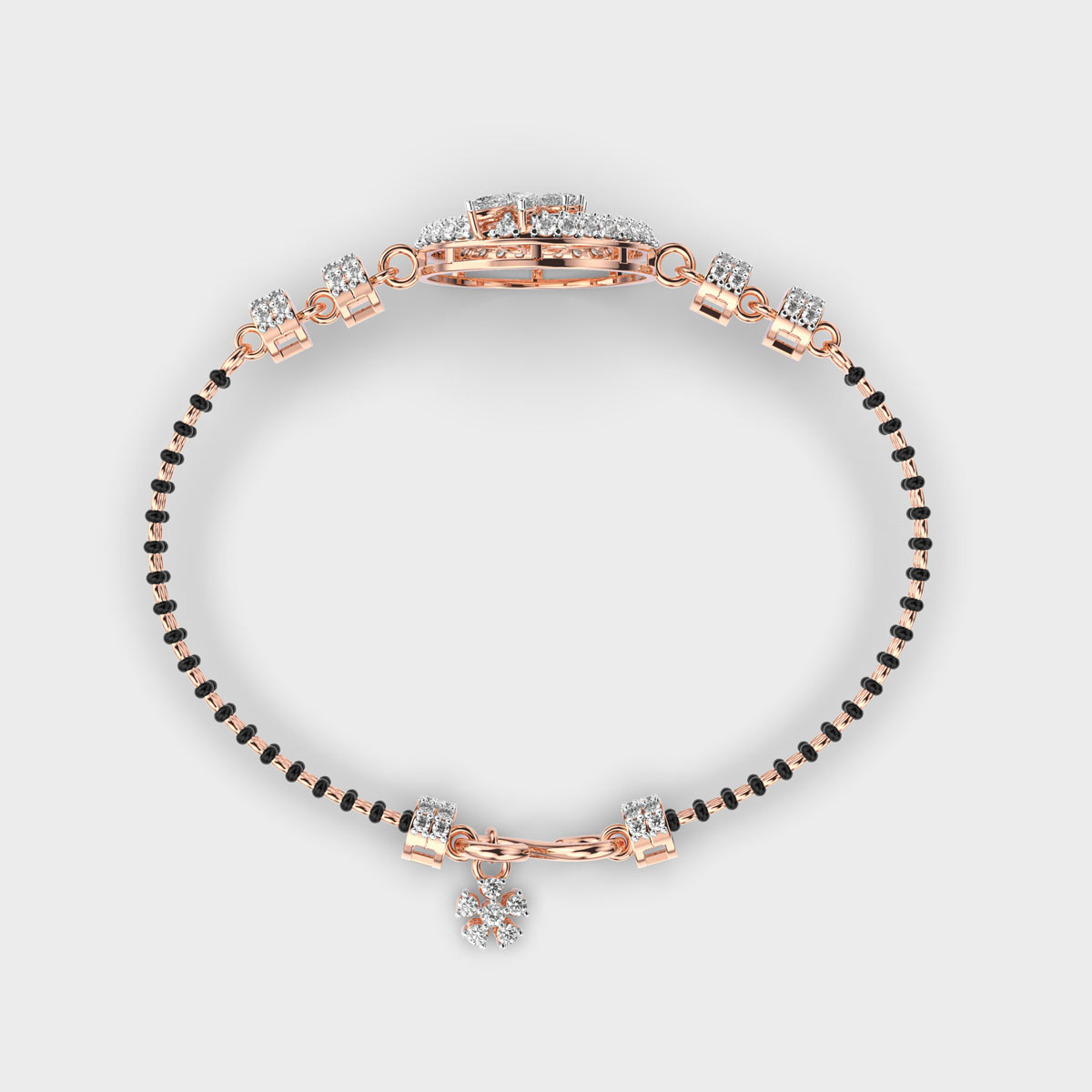 Glowing Grace Diamond Mangalsutra Bracelet (With Chain)