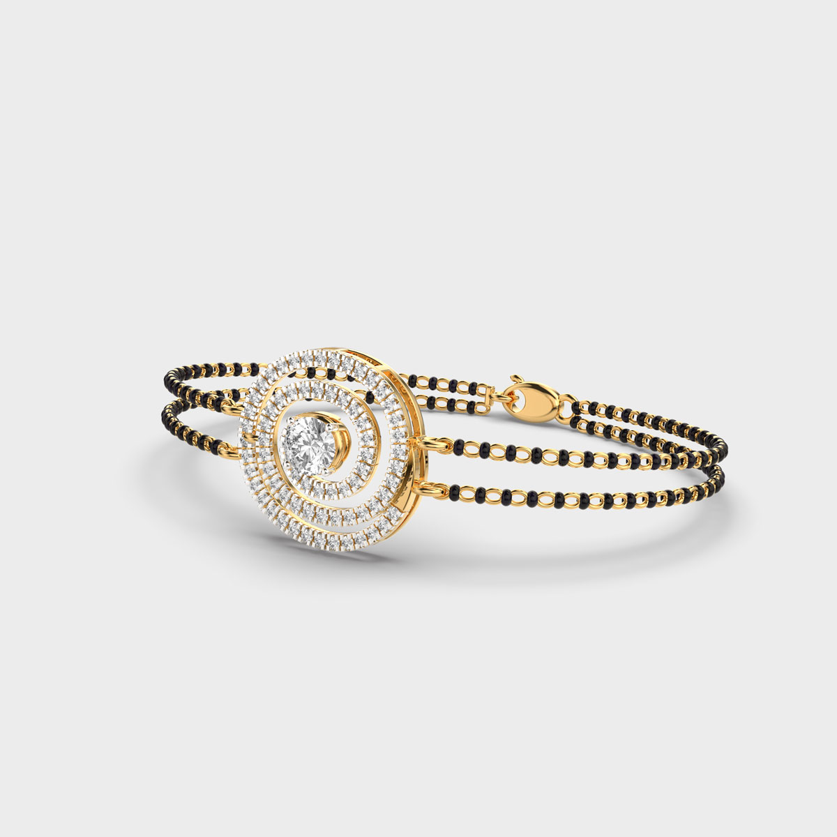 Encircling Life Diamond Mangalsutra Bracelet (With Chain)