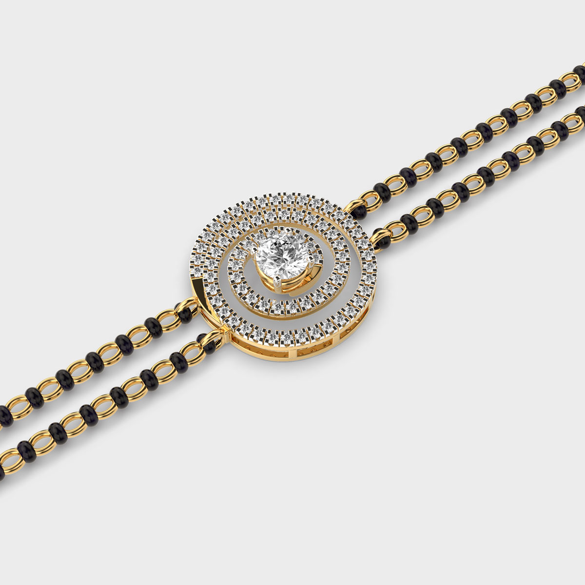 Encircling Life Diamond Mangalsutra Bracelet (With Chain)