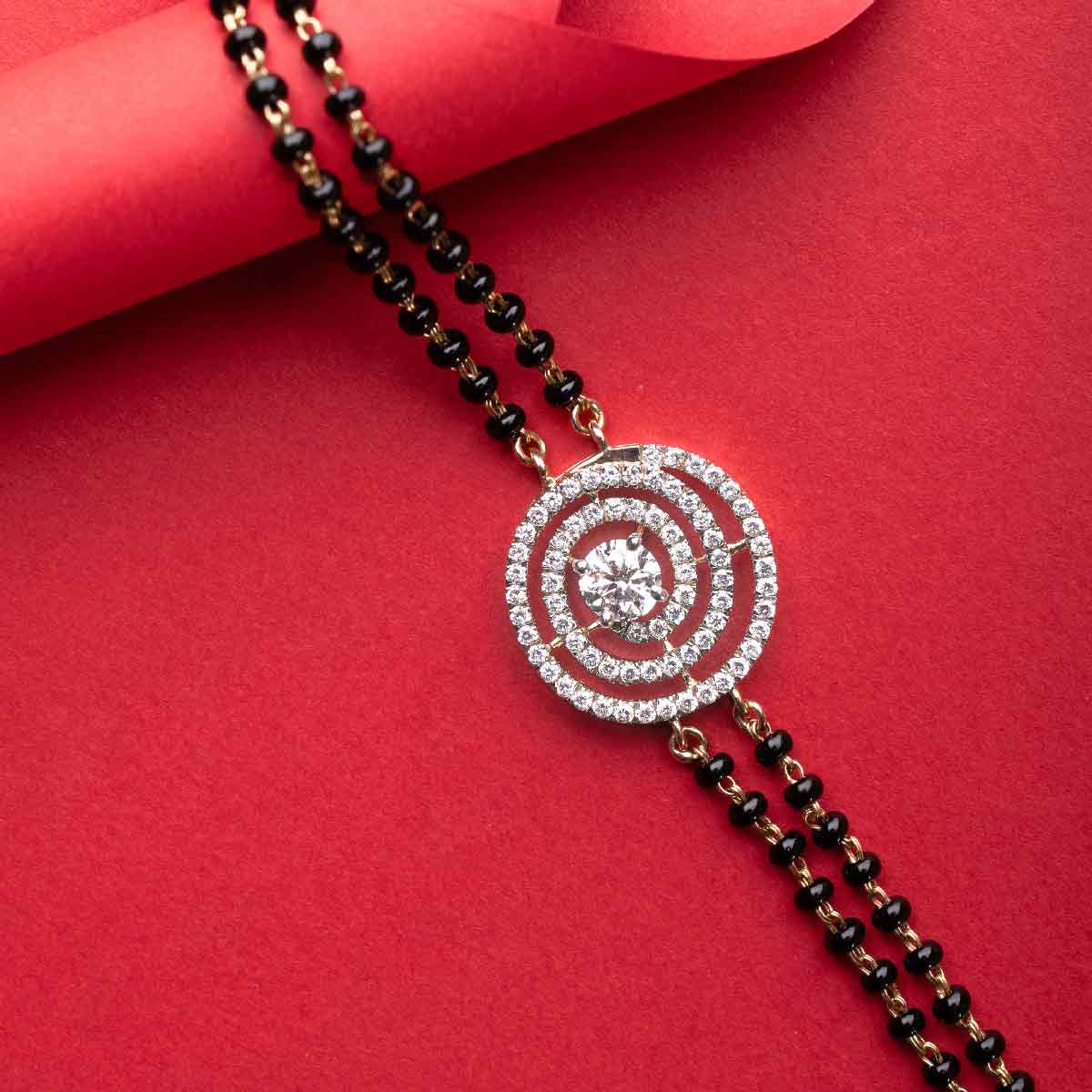 Encircling Life Diamond Mangalsutra Bracelet (With Chain)
