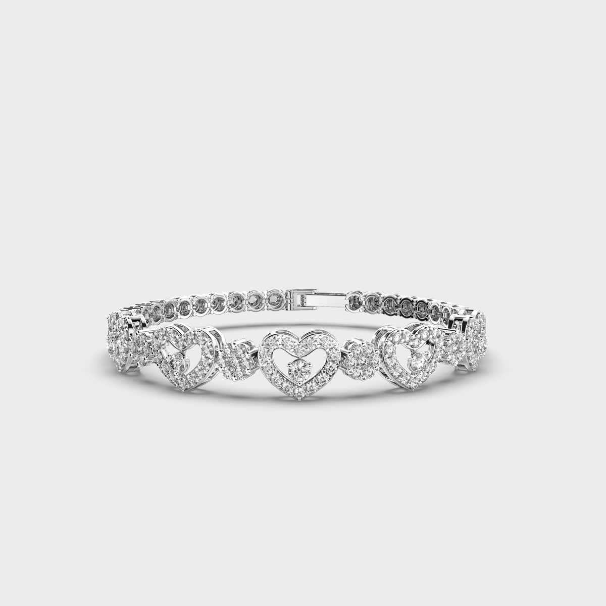 Heart & Dots Diamond Bracelet