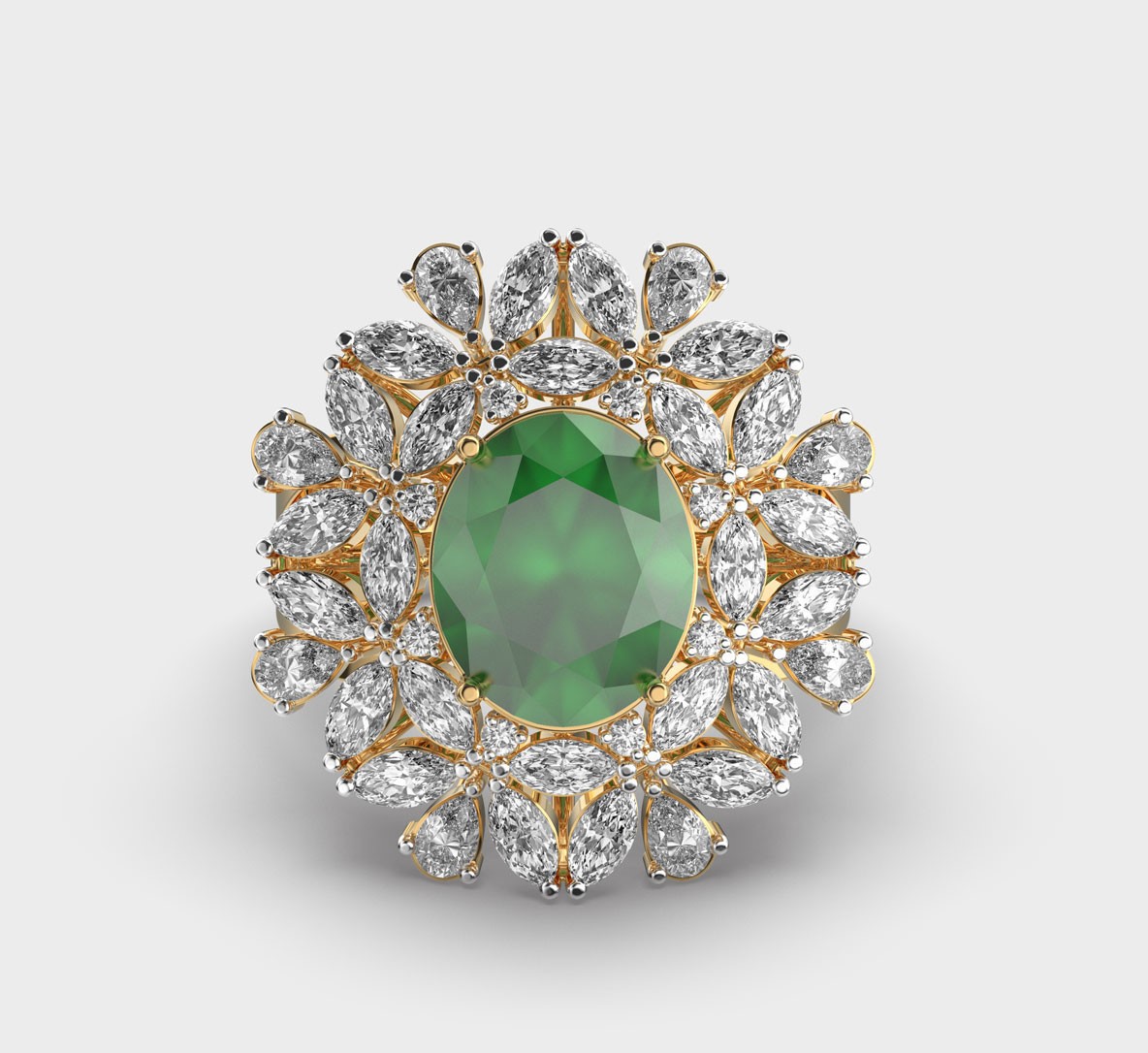 Zephyr Green Diamond Ring