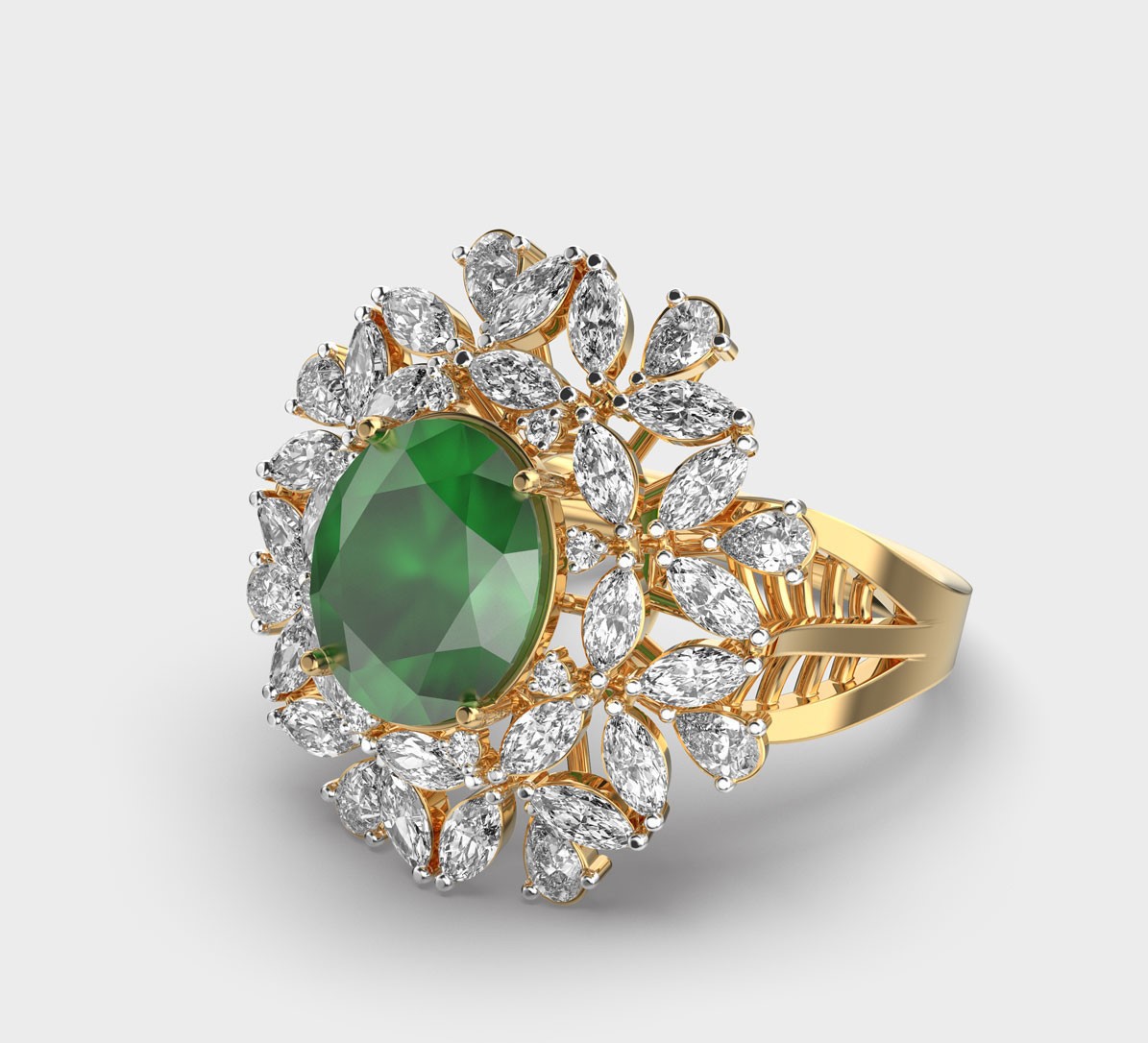 Zephyr Green Diamond Ring