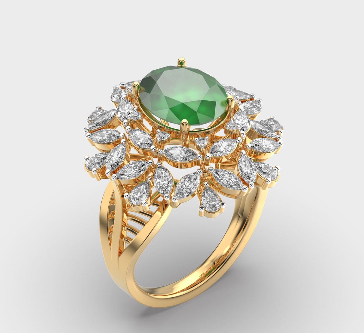 Zephyr Green Diamond Ring