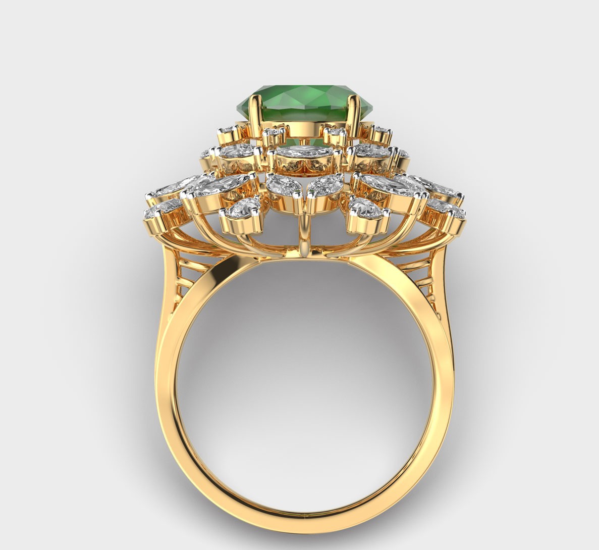 Zephyr Green Diamond Ring