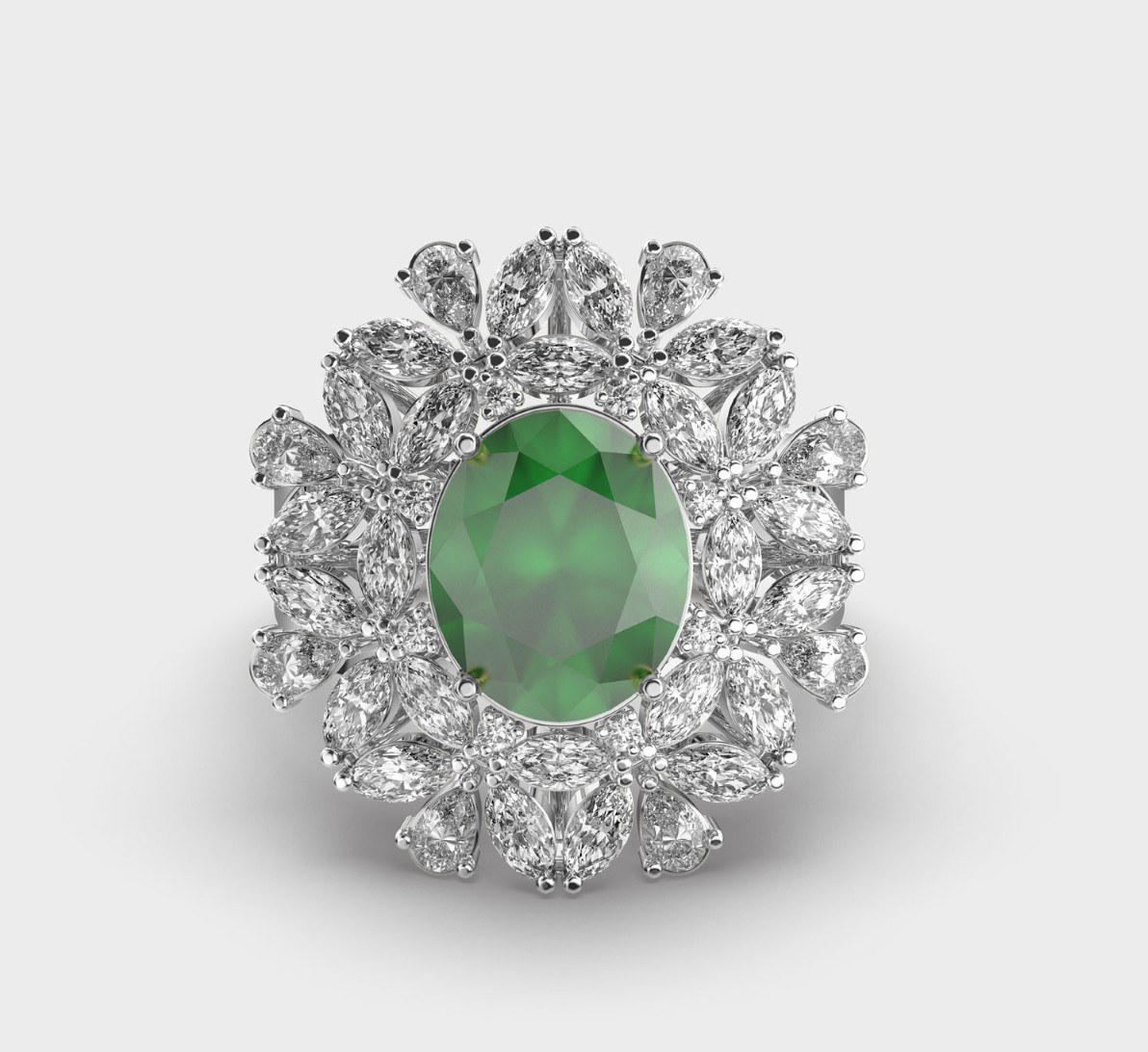 Zephyr Green Diamond Ring