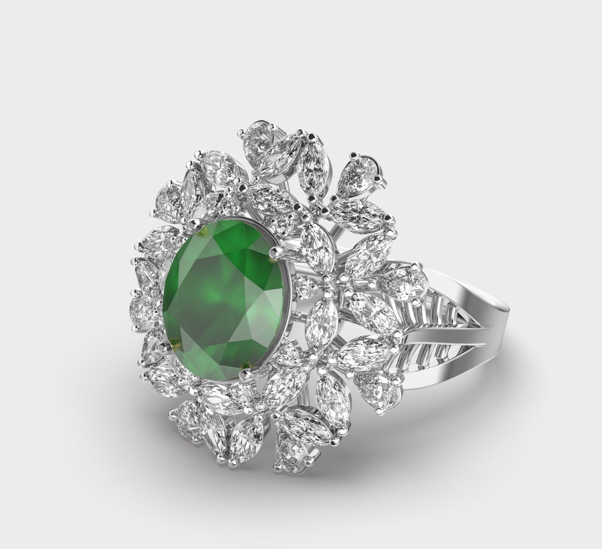 Zephyr Green Diamond Ring
