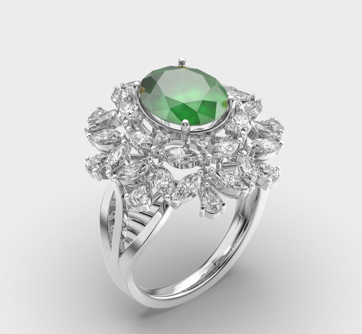 Zephyr Green Diamond Ring