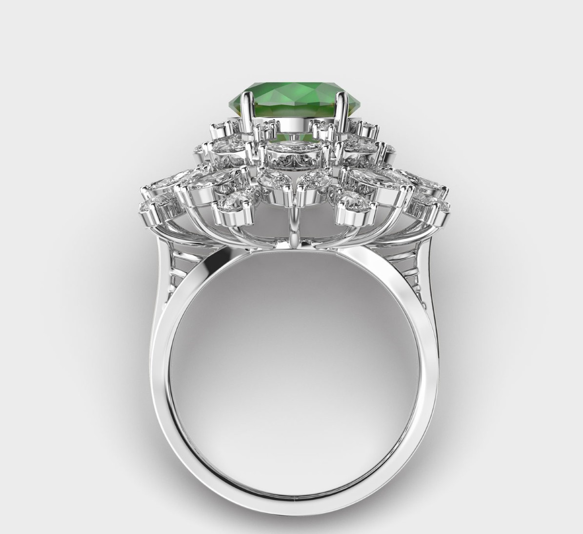 Zephyr Green Diamond Ring