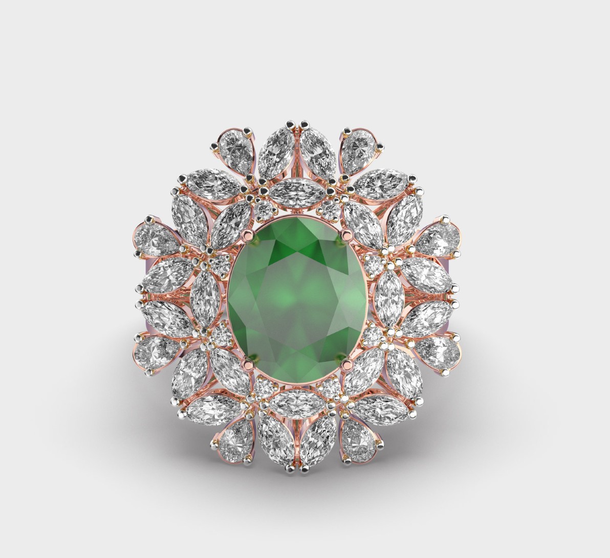 Zephyr Green Diamond Ring