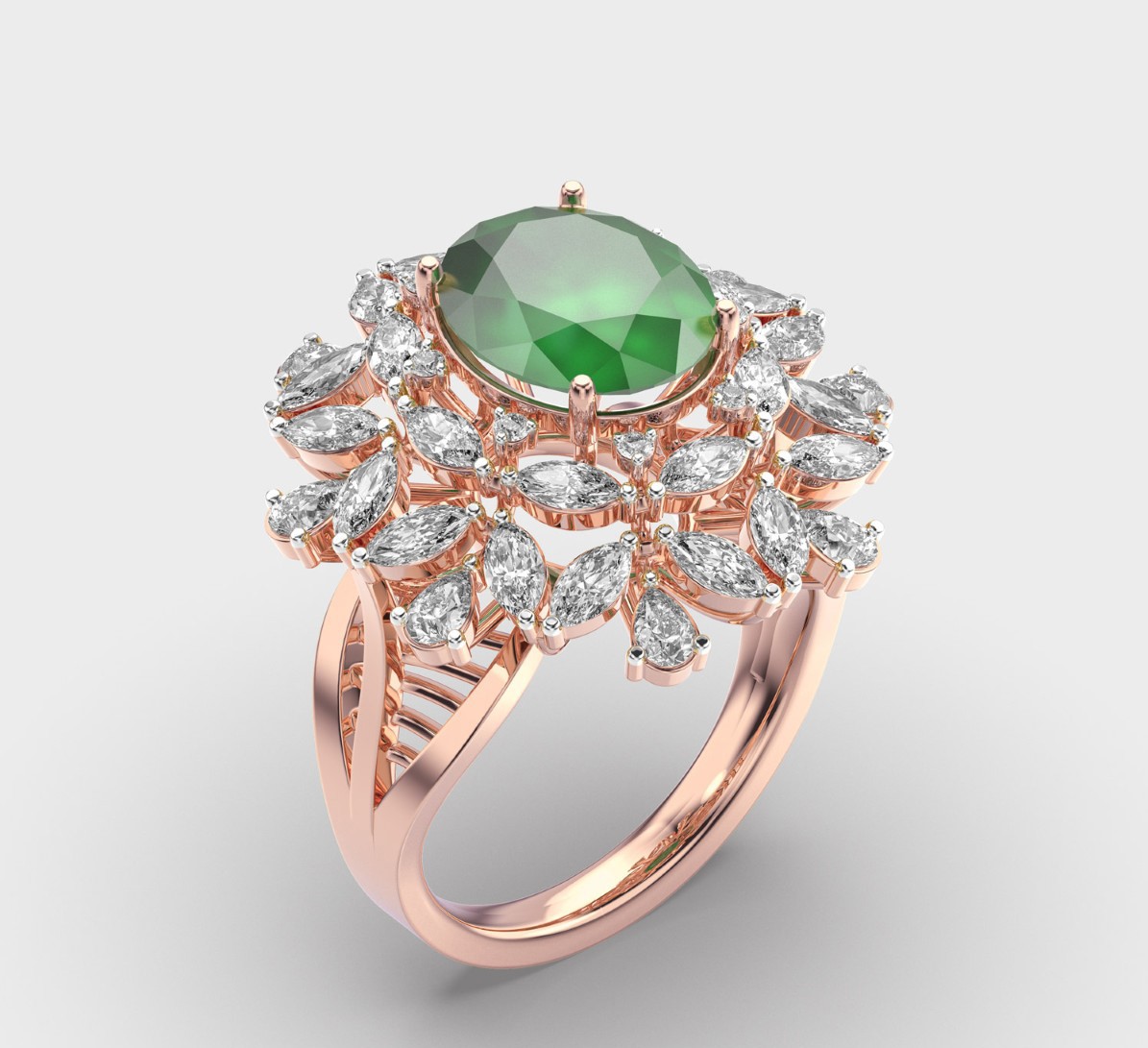 Zephyr Green Diamond Ring