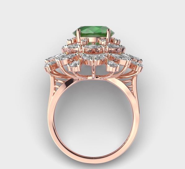 Zephyr Green Diamond Ring