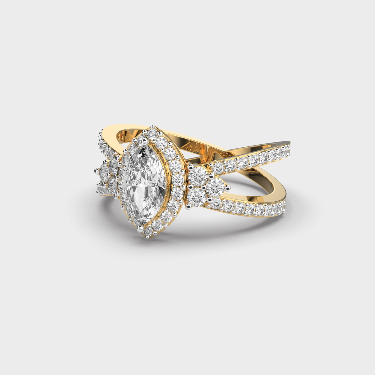 Radiant Eclipse Diamond Ring