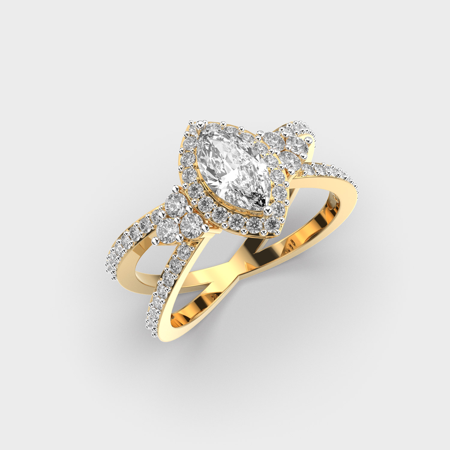 Radiant Eclipse Diamond Ring