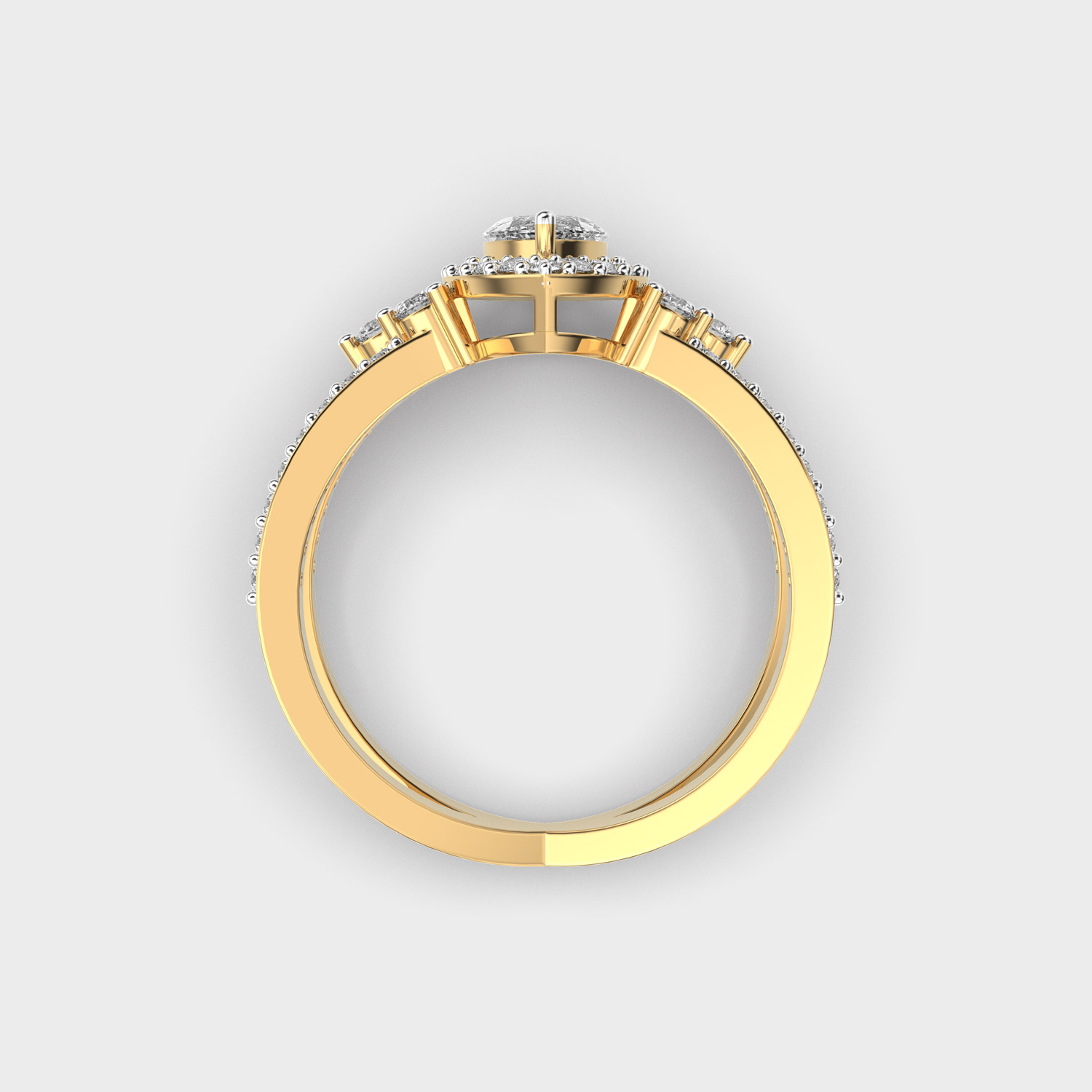 Radiant Eclipse Diamond Ring