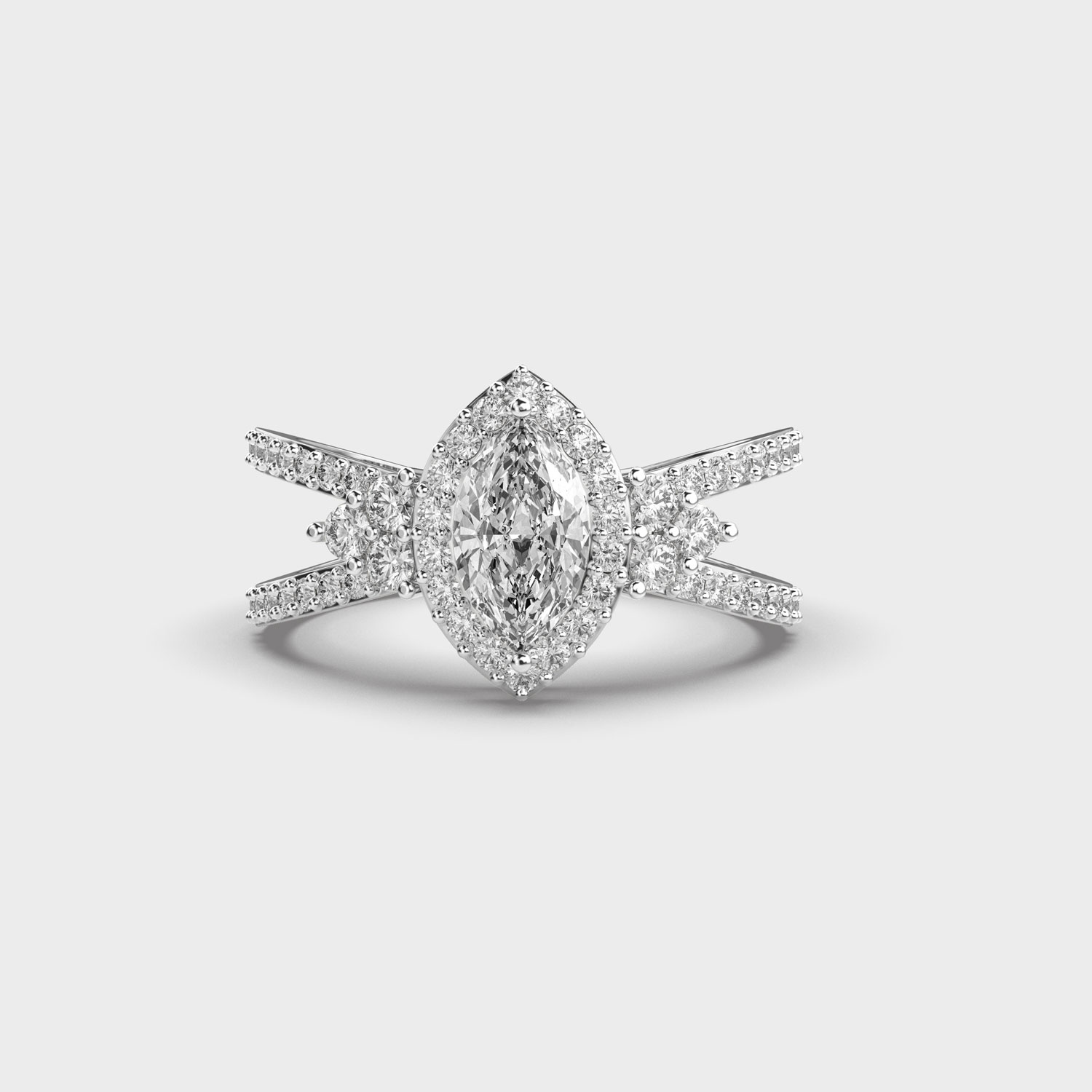 Radiant Eclipse Diamond Ring