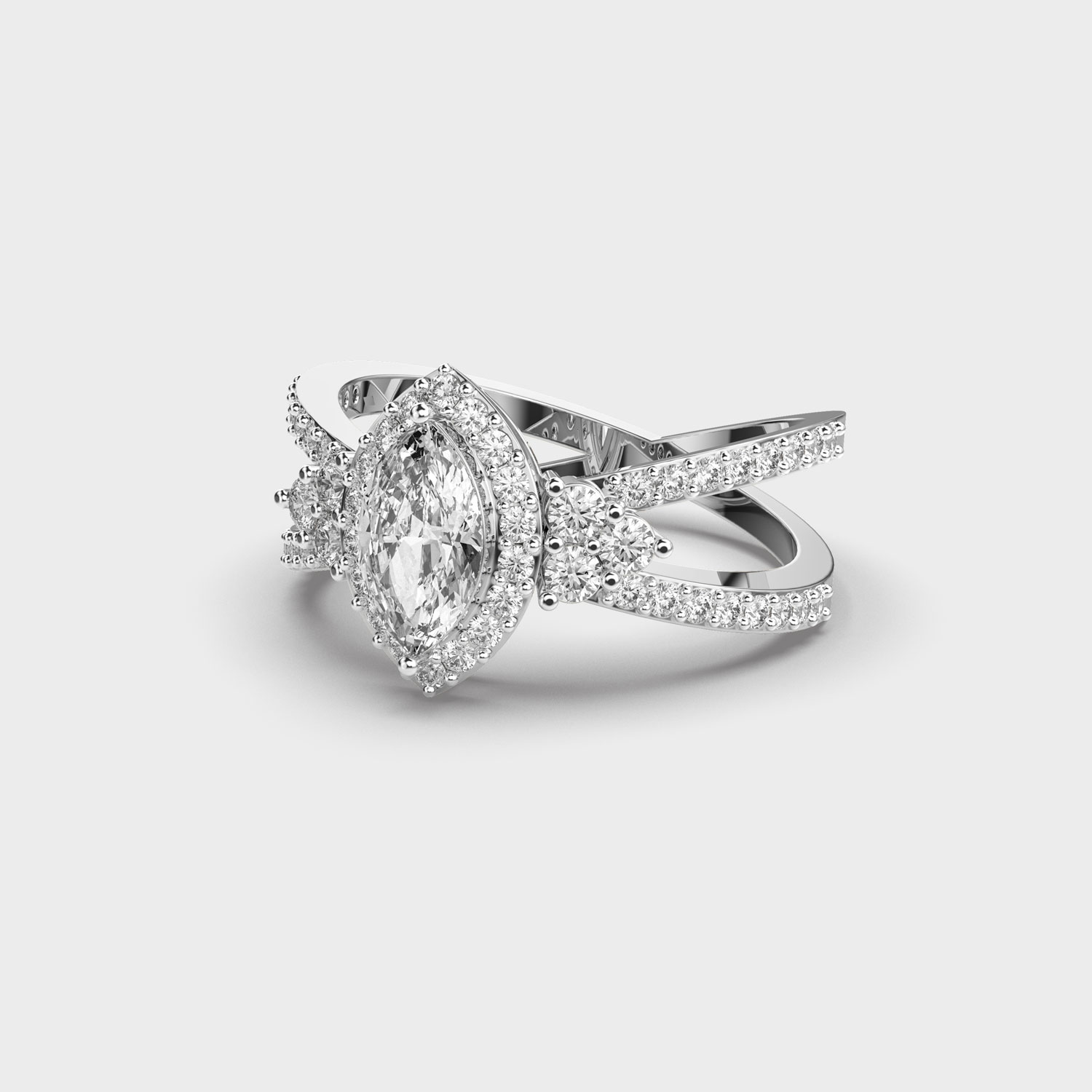 Radiant Eclipse Diamond Ring