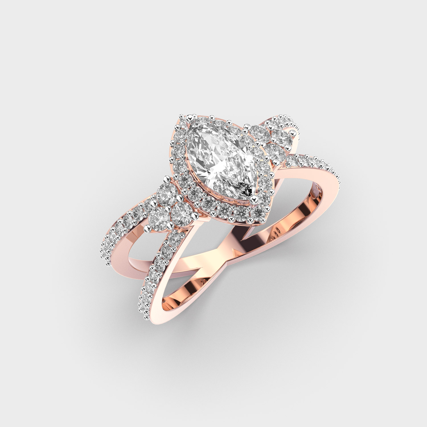 Radiant Eclipse Diamond Ring