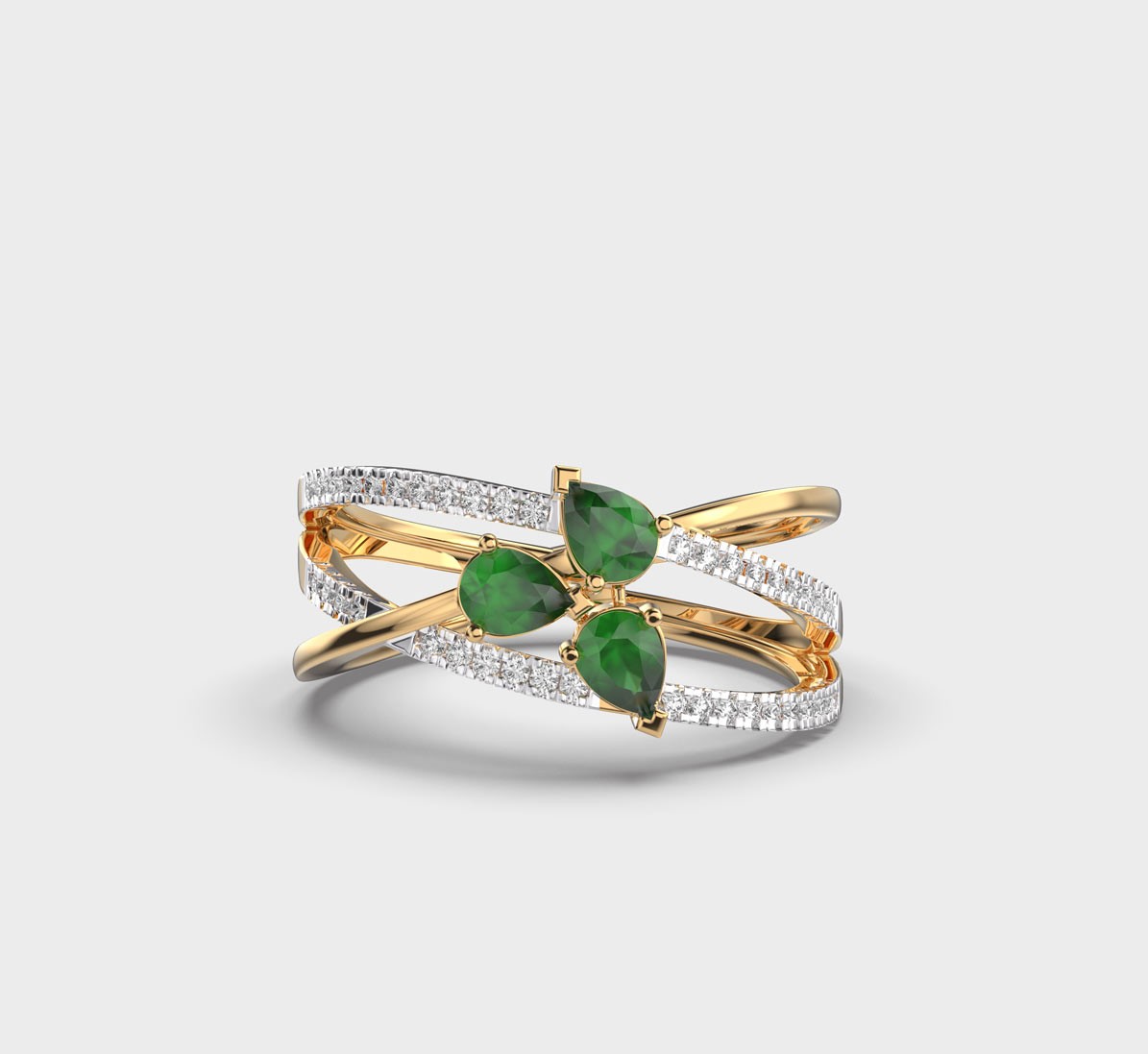 Enchanting Crossover Diamond Ring