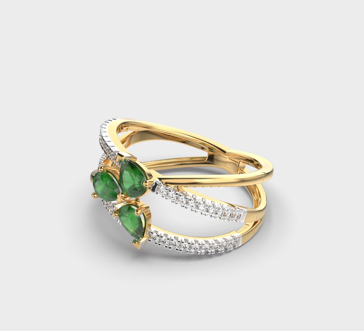 Enchanting Crossover Diamond Ring