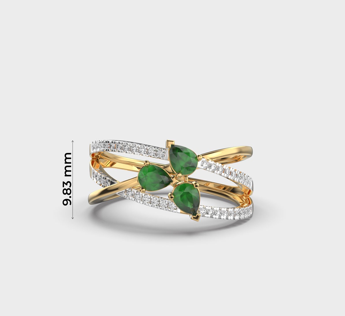Enchanting Crossover Diamond Ring