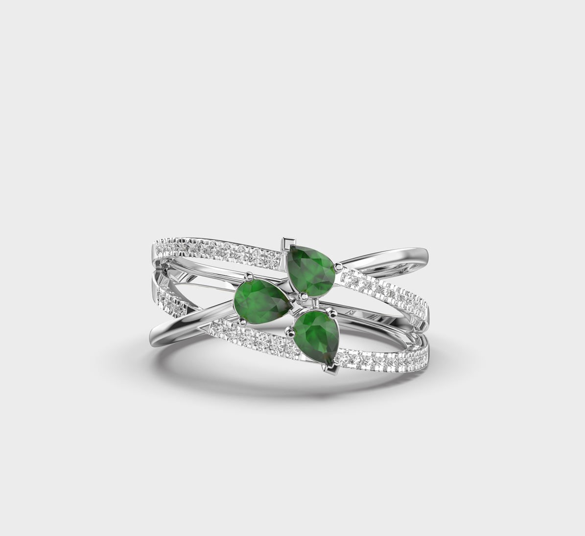 Enchanting Crossover Diamond Ring