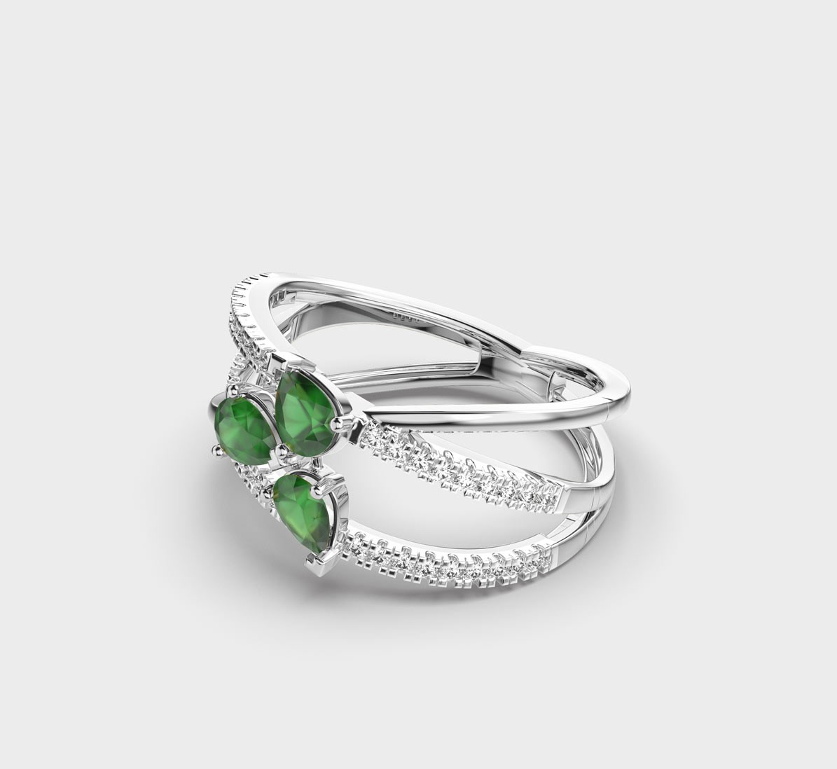 Enchanting Crossover Diamond Ring