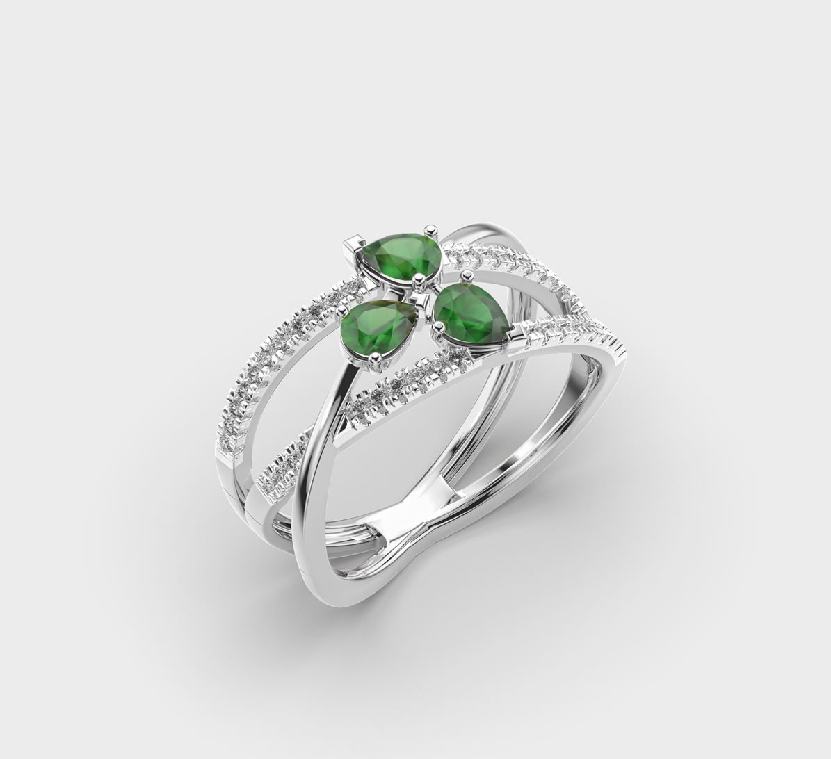 Enchanting Crossover Diamond Ring
