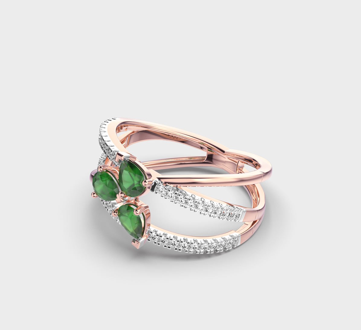 Enchanting Crossover Diamond Ring