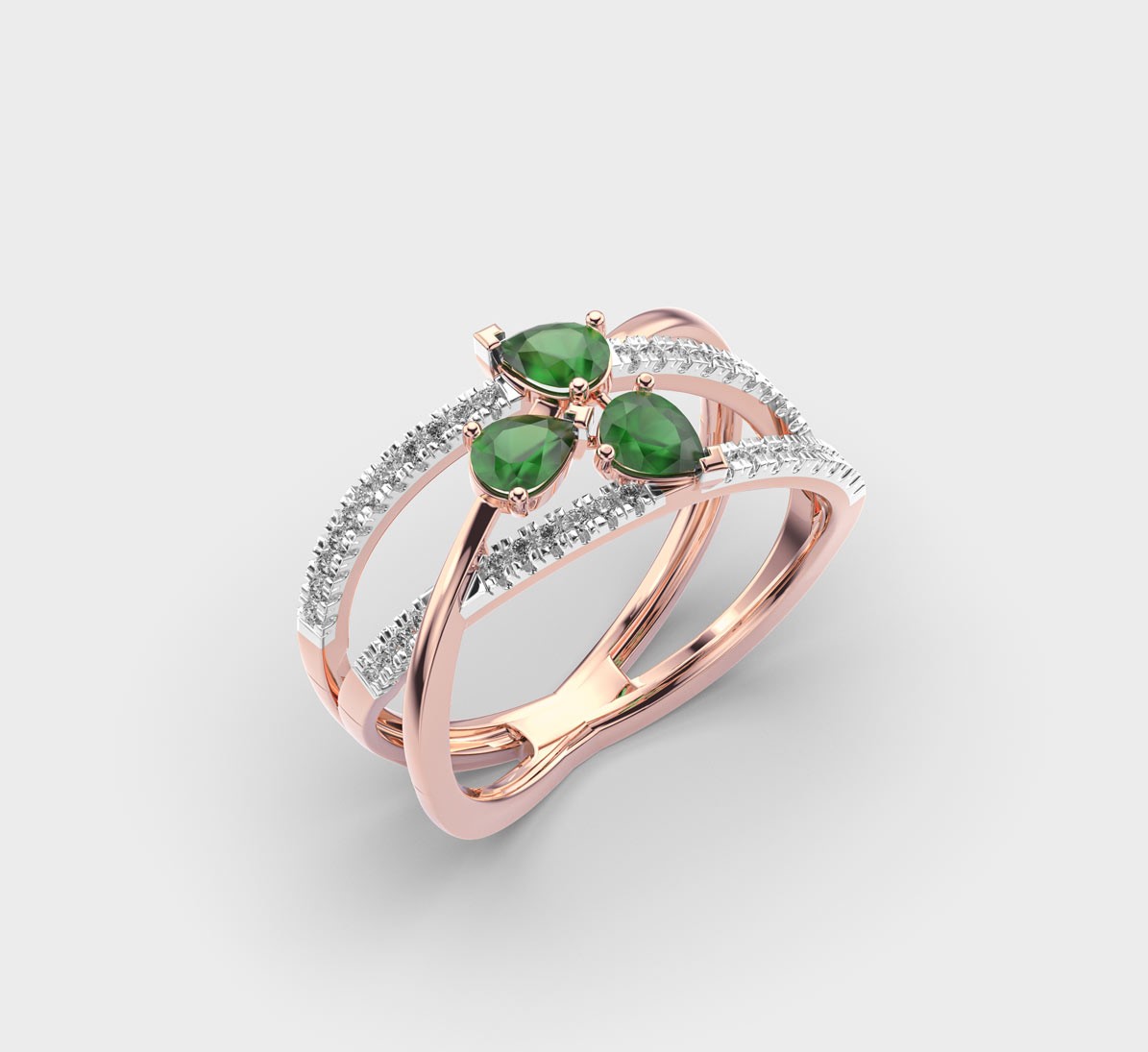 Enchanting Crossover Diamond Ring