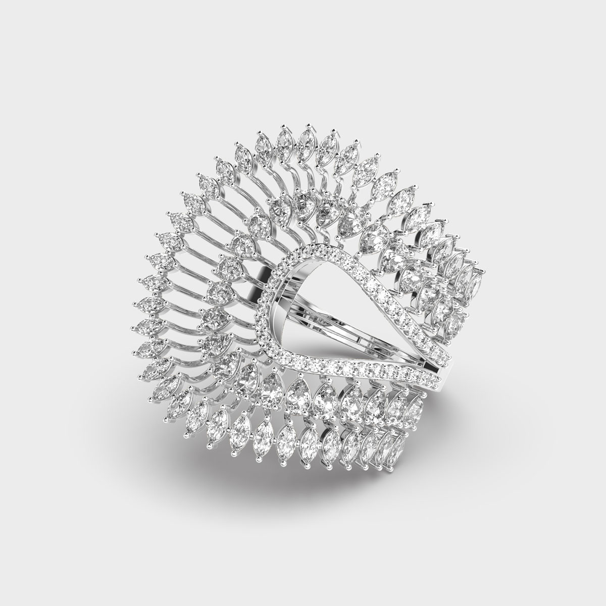 Sparkling Flambouyance Diamond Ring