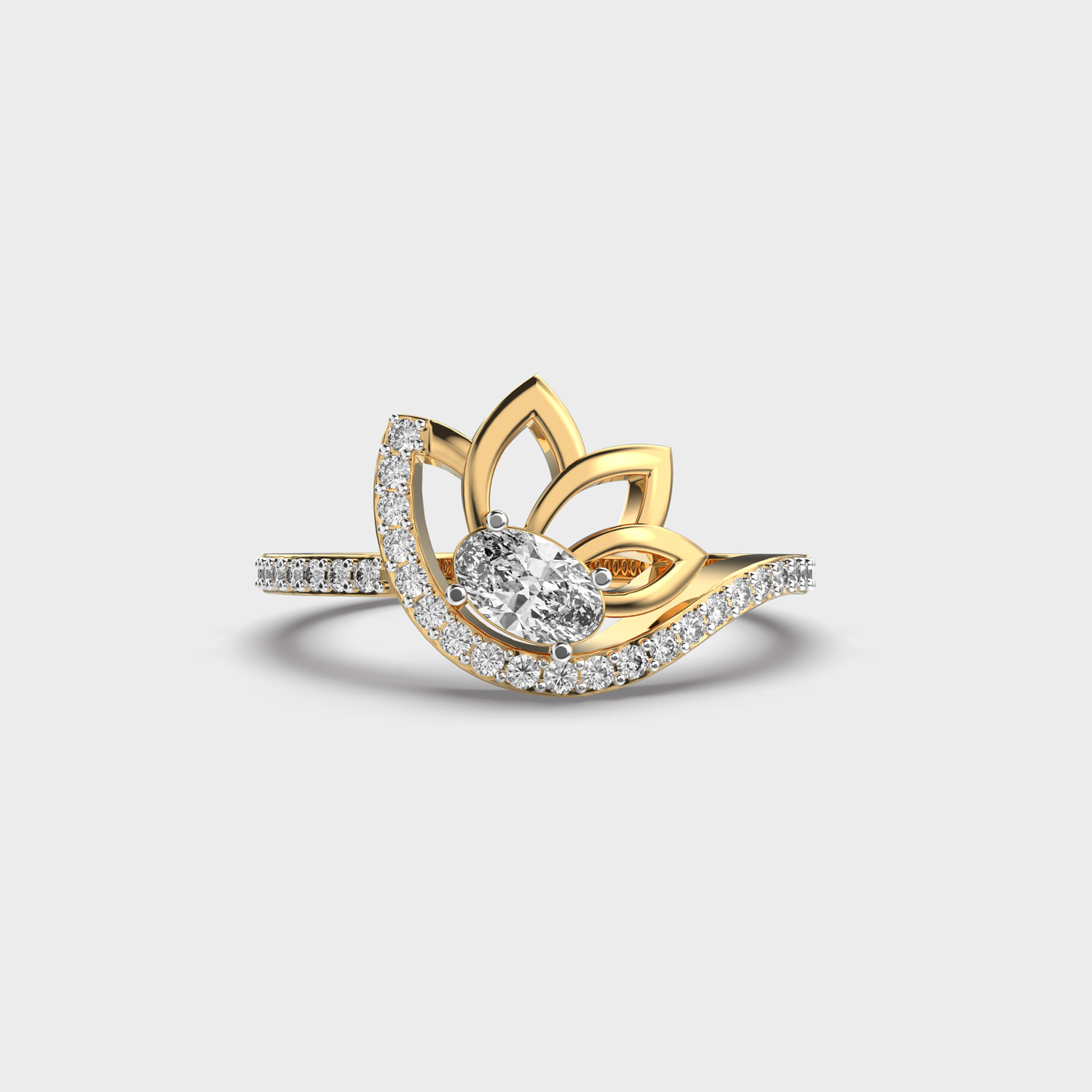 Refreshing Lotus Diamond Ring